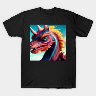 Pink and Rainbow Scaled Asian Dragon T-Shirt